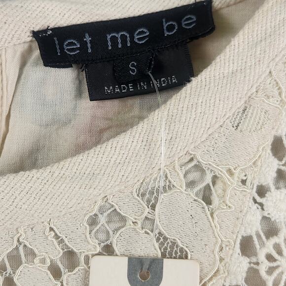 Anthropologie Let Me Be Victoria WMNS Lace Embroidered Mini Dress S Ivory NWT - Picture 3 of 16